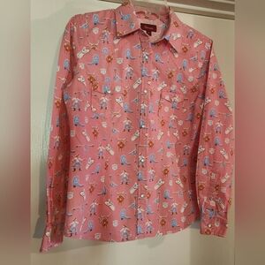 Panhandle Western Vintage-Inspired Pearl Snap Button  Shirt Ladies Med EUC $29